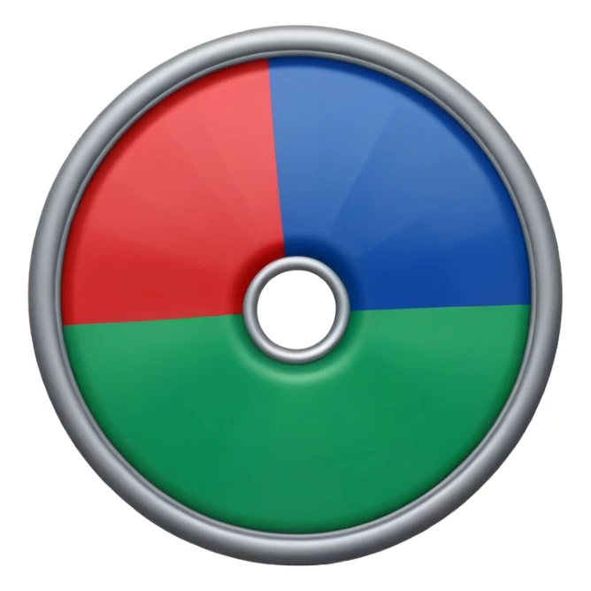 Emoji drapeau moitié à la verticale bleu en haut vert en bas avec une roue rouge au millieu  roue en plein millieu du drapeau sticker