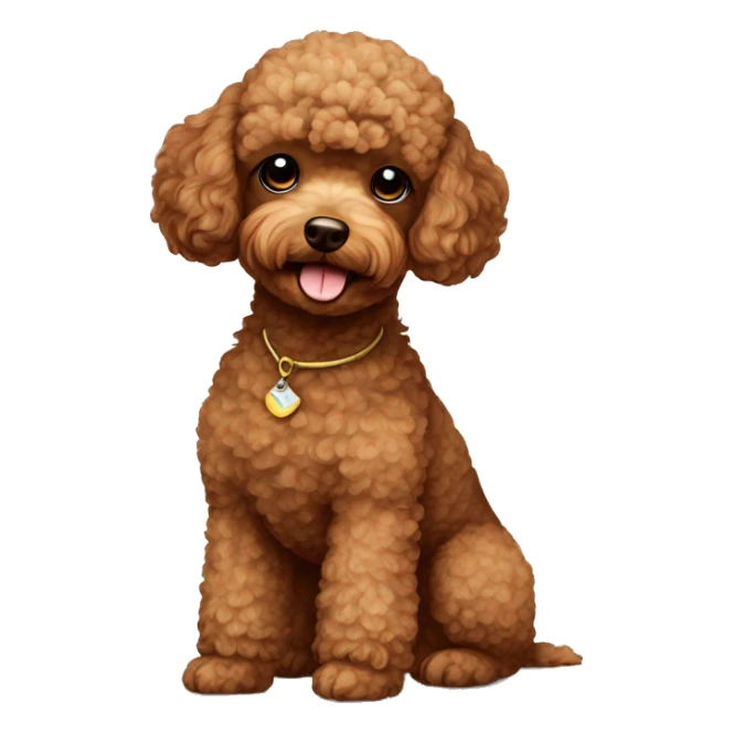 Toy poodle brown sticker