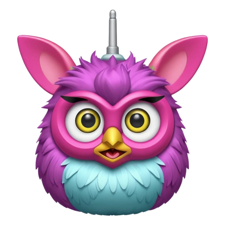 Furby 2012 with clear antena 1 on head and tiny beak sticker