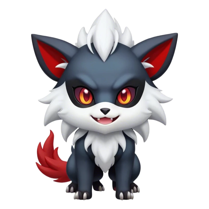 Edgy Cool Kawaii Litten-Absol-Zoroark-Pokémon Full Body sticker
