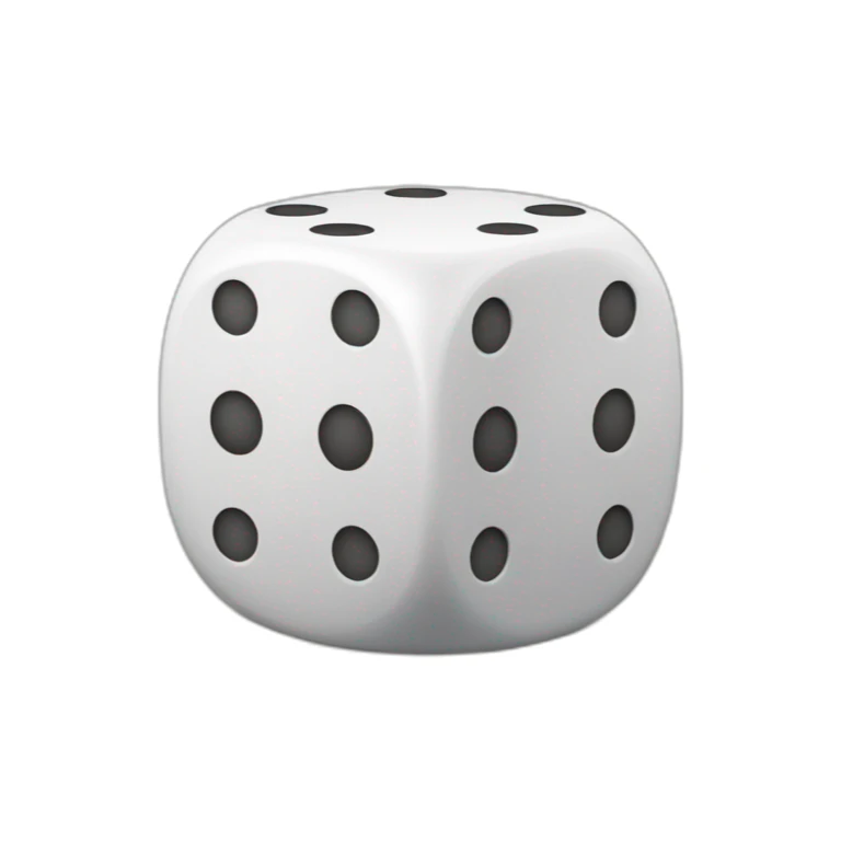 dice with 8 dots on top and 4 dots on left and 5 on right side sticker