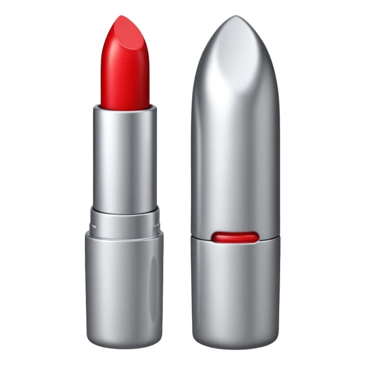 lipstick bullet, polished silver chrome, sexy beauty symbol sticker