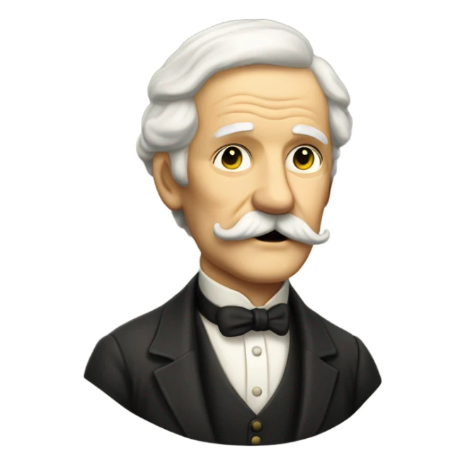 white elderly man with a mustache in a 19th century suit sticker