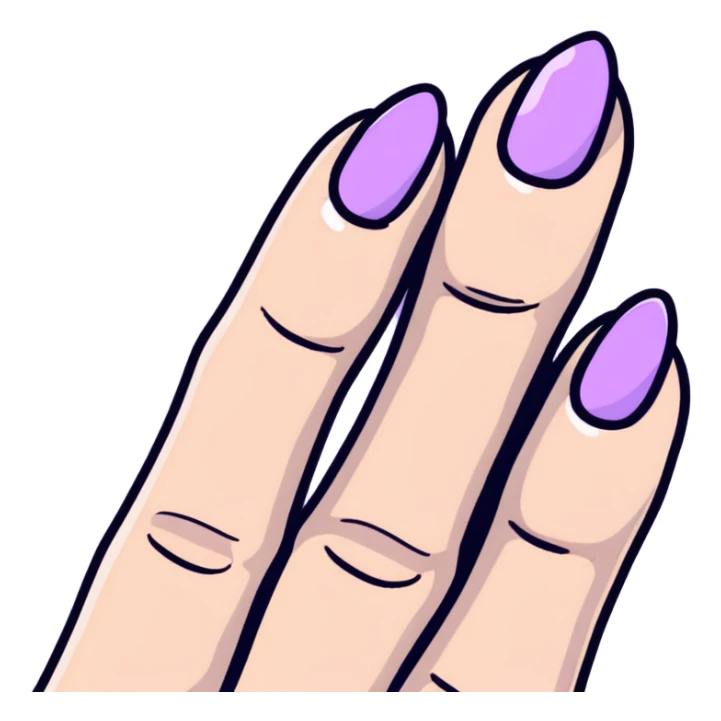 lilac pastel manicure with almond-shaped nails sticker