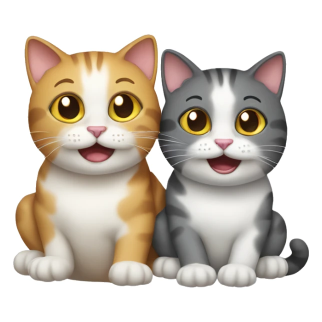 two happy cat sticker