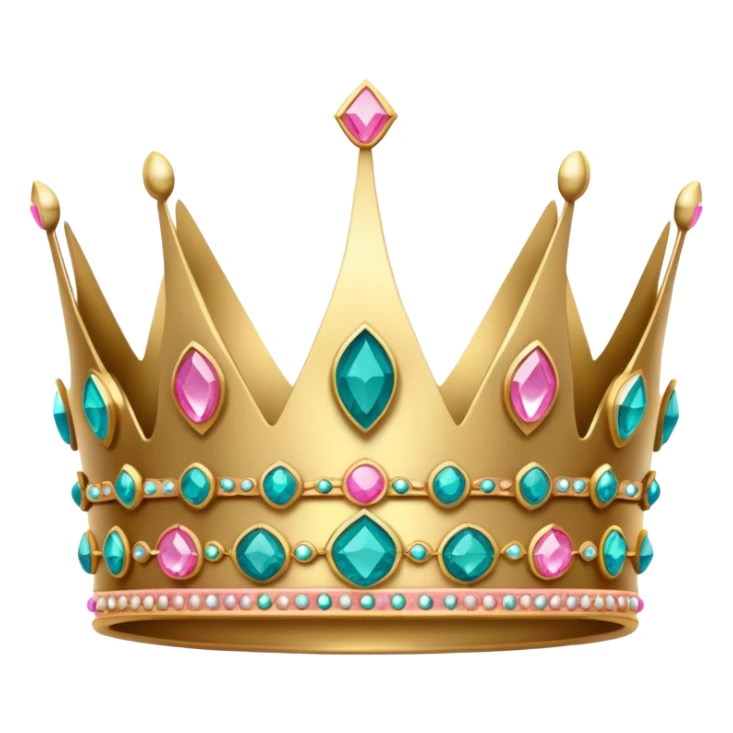 Crown with teal and pink Jewels  sticker