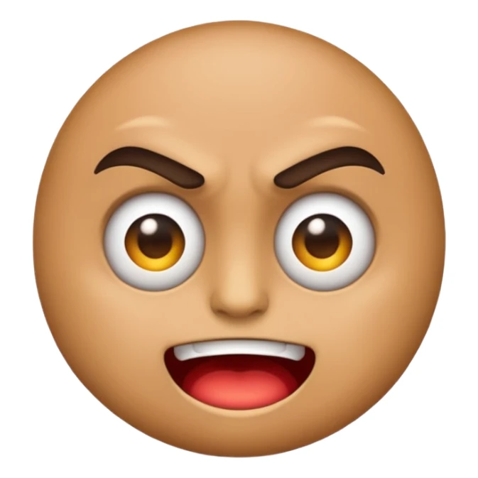 A simple emoji that is half angry and half kind and happy. sticker