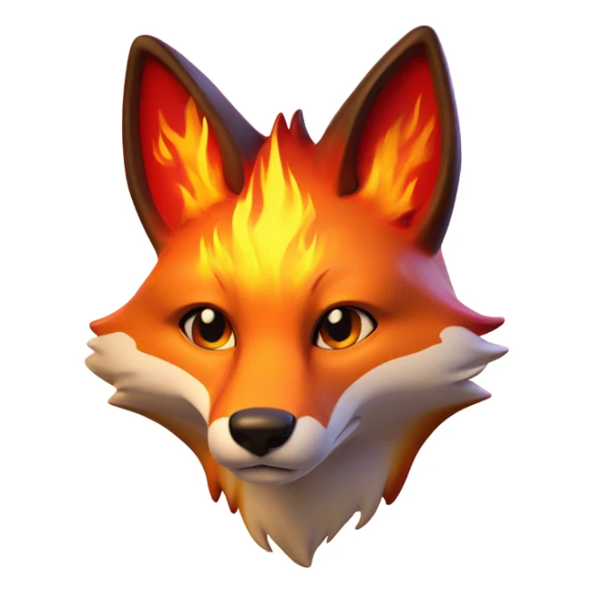 Fox made of fire sticker
