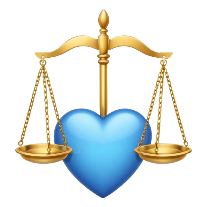 Blue heart with scales of justice sticker