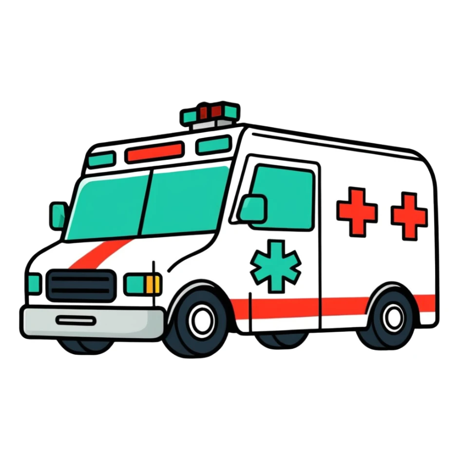 An ambulance is taking you to the hospital sticker