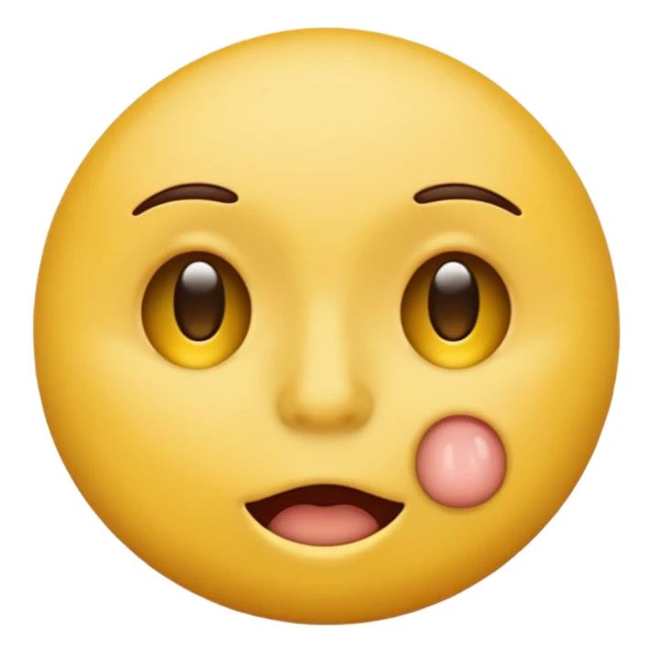 Yellow round emoji with finger on mouth and one eye close sticker