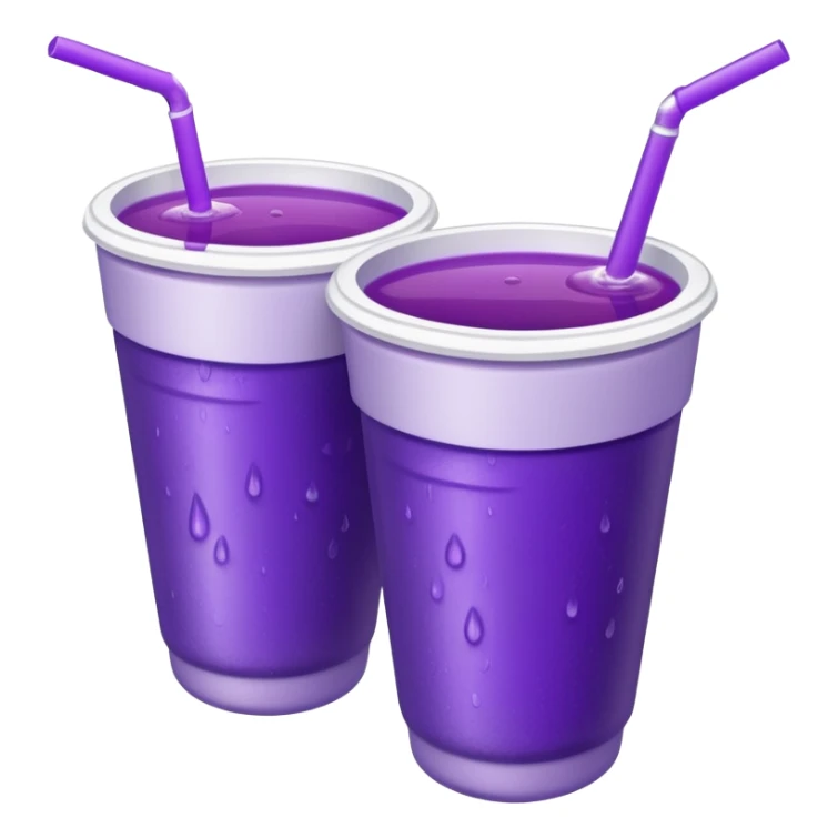 2 stacked together styro cups with purple juice inside visible from the top only sticker