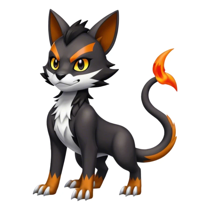 Cool edgy Torracat-Houndour-Digimon, full body sticker