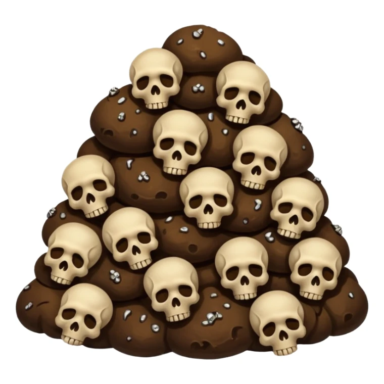 poop emoji with bones and skulls sticker