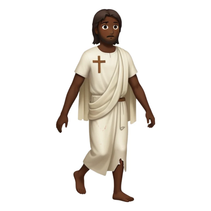 Dark skin christ Jesus injuries walking sticker