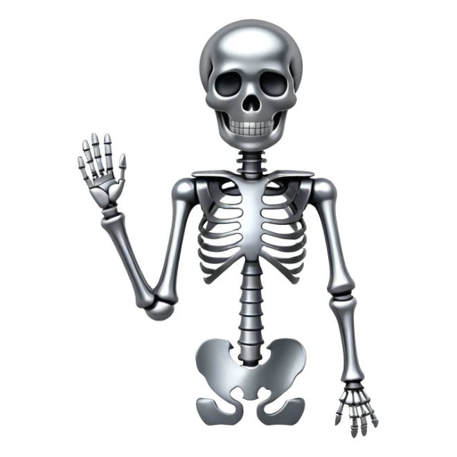 Skeleton made out of chrome sticker