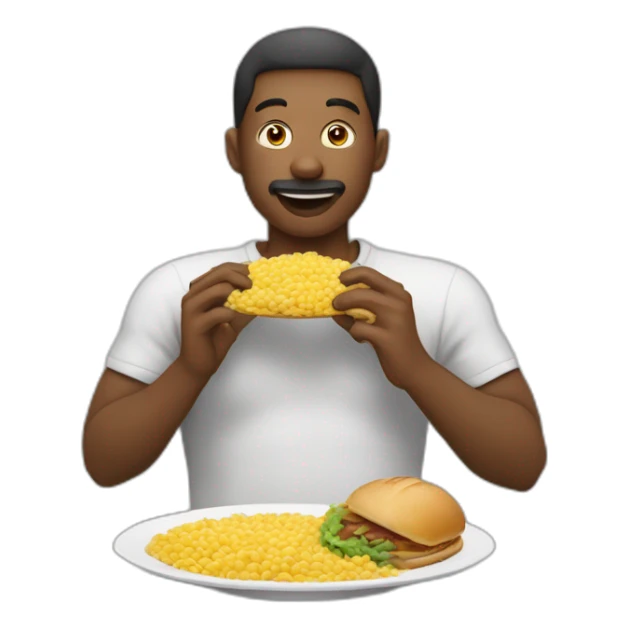 personne qui mange un gros repas sticker