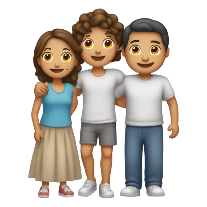 Familia de papá, mamá y adolescente sticker