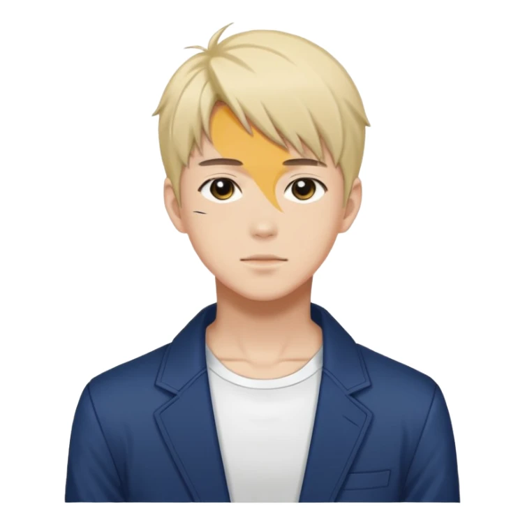 Japanese anime illustration, full body male character .
Clean thin lineart, professional manhwa style, modern BL illustration. sticker