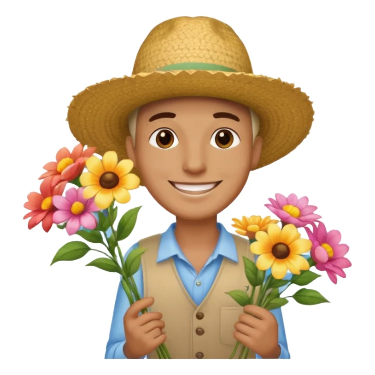 Street Flower Seller man  sticker