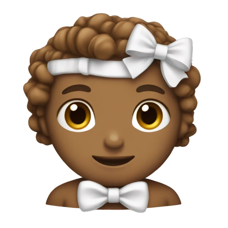 Brown and white bow sticker