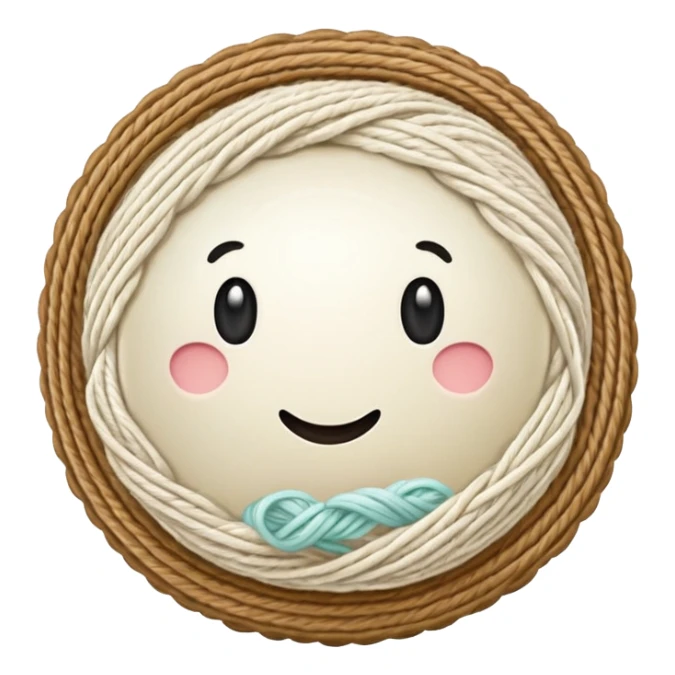 ball of knitting  milk colour without anything sticker