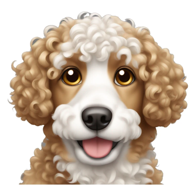 light brown and white curly hair dog sticker