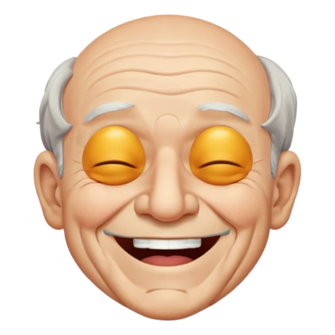 old man laughing with closed eyes sticker
