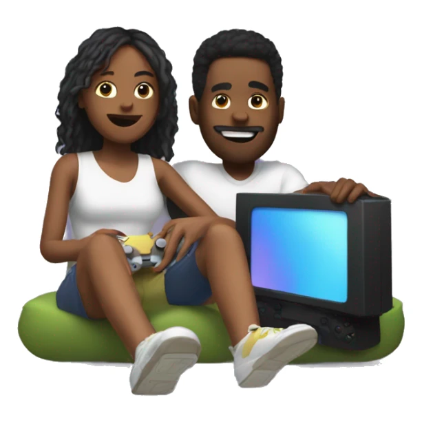 My and my girlfriend playing playstation sticker