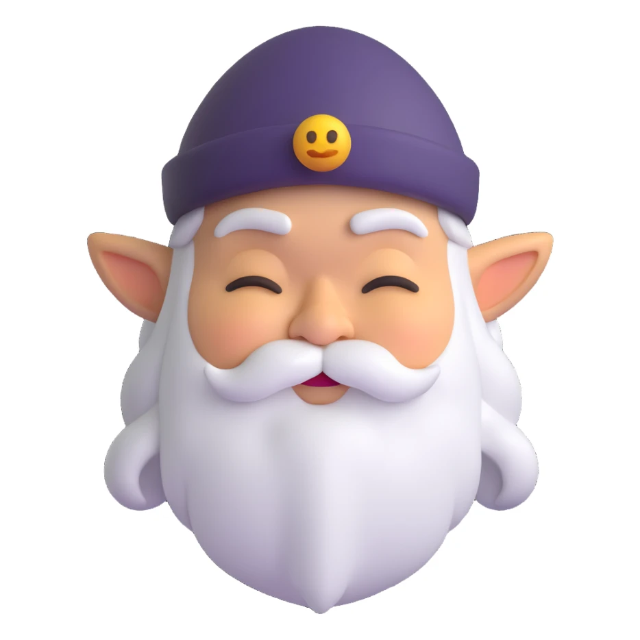 3D emoji style dwarf with a sleepy expression, inspired by Snow White's seven dwarfs sticker