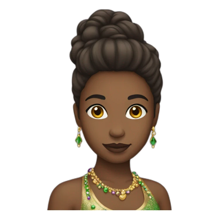 girl mardi gras neutral skin tone sticker