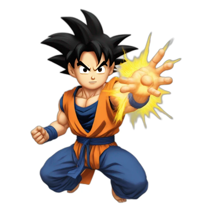 Goku qui tire un kamehameha écris salut sticker