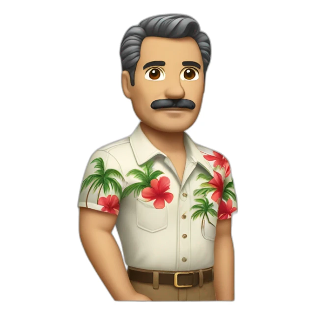 Magnum pi with hawaii shirt waving sticker