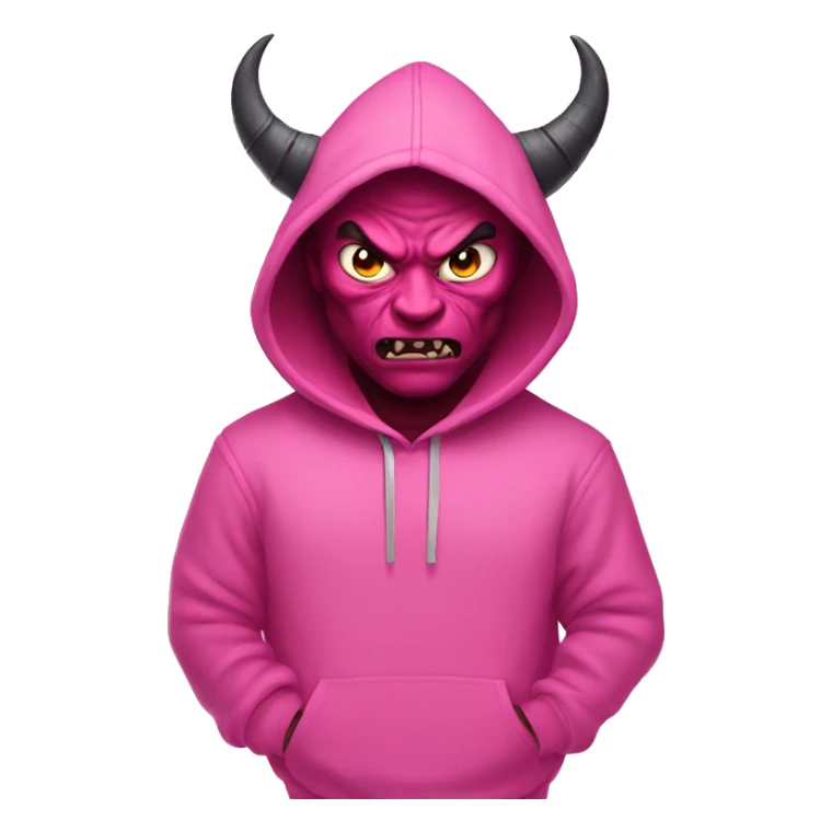 Demon in a pink hoodie  sticker