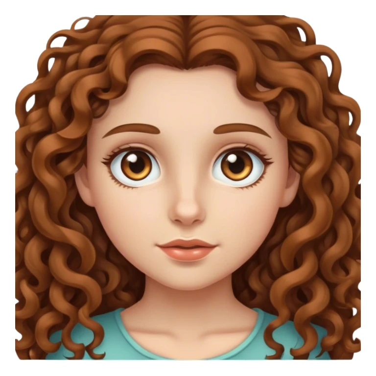 Girl with long brown curly hair and hazel eyes  sticker