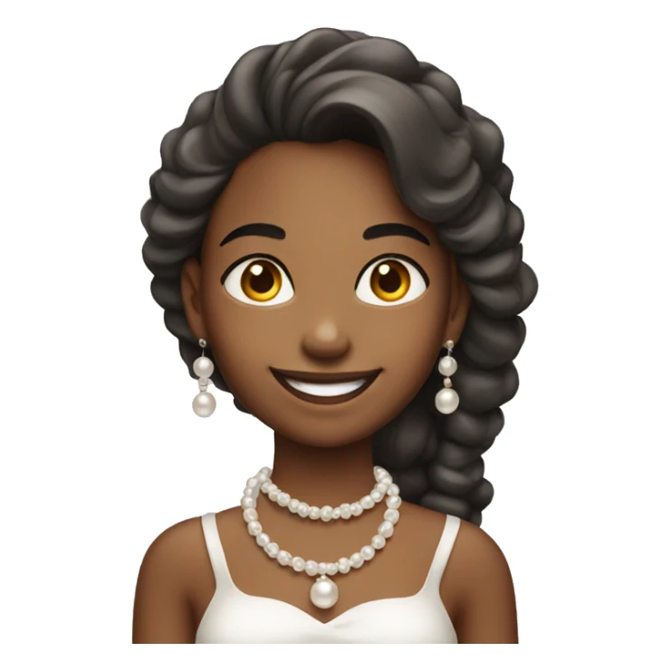 smiling girl in pearls jewelry sticker