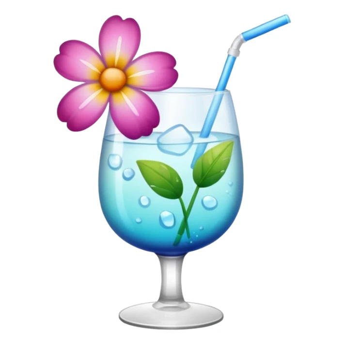 realistic aesthetic drink with flower decor sticker