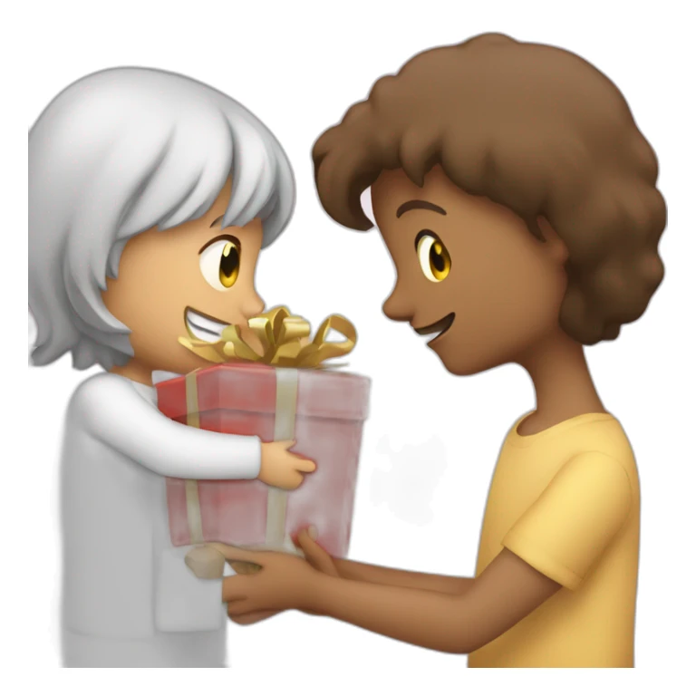 A person is giving gift to another person sticker