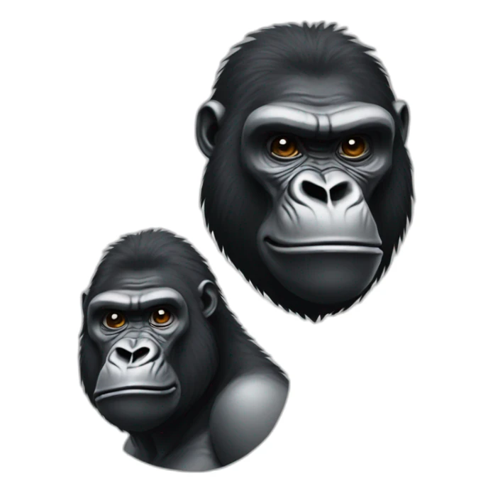 gorilla head and dino body sticker