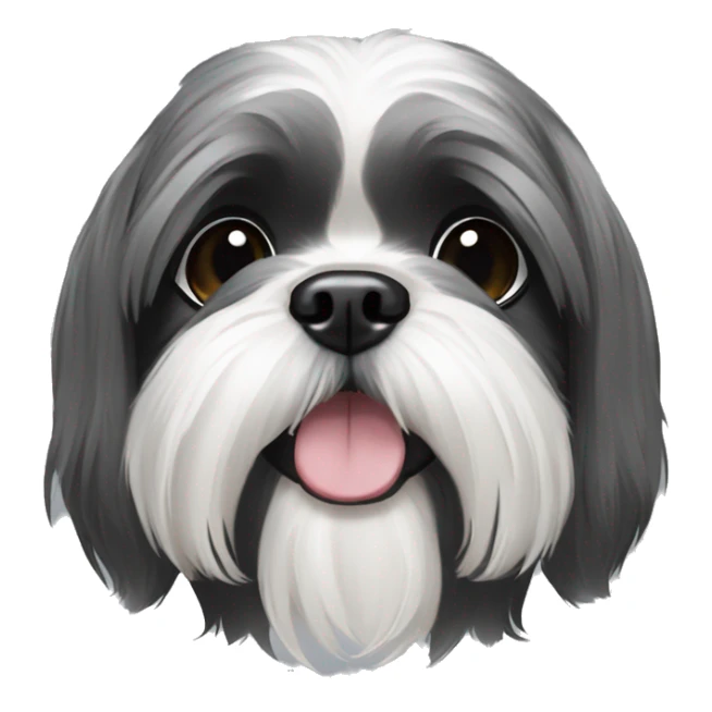 Black grey and white Shih tzu sticker