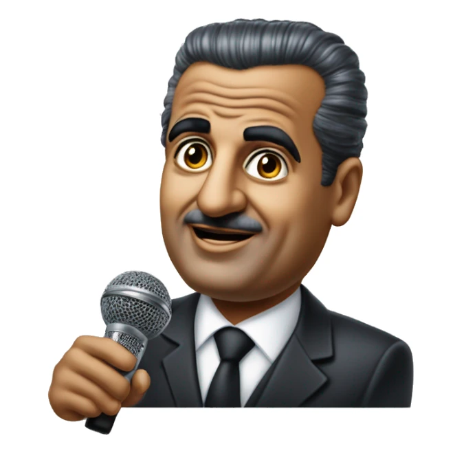 Gamal Abdel Nasser photorealistic speaking in microphone sticker