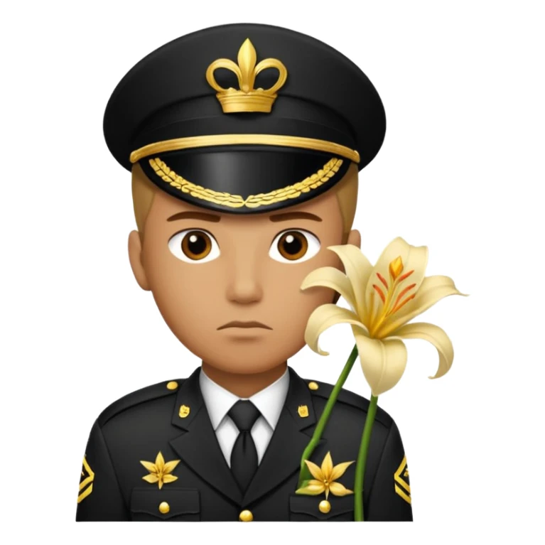 Special force male without backround only on uniform sign unit with golden lily sign sticker