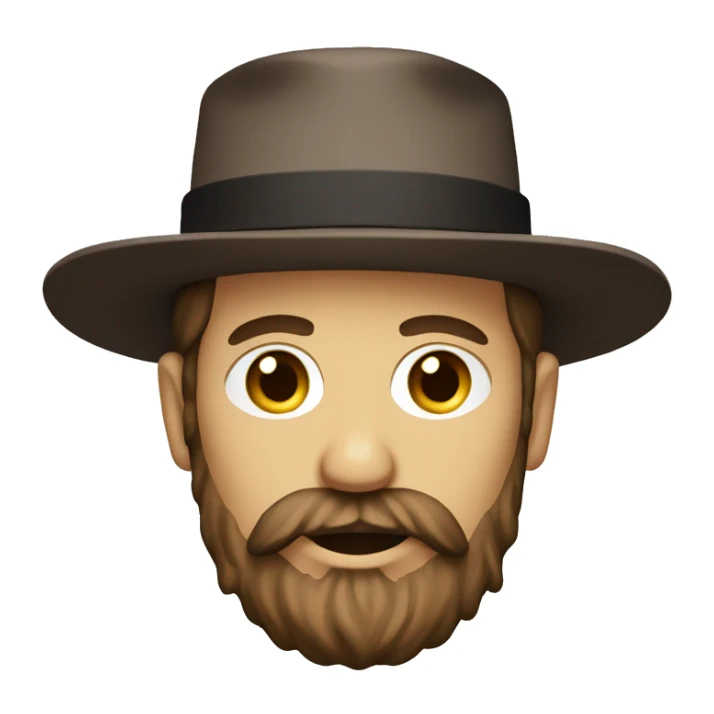 Amish man white with brown straw hat building a building with beard no mustache sticker