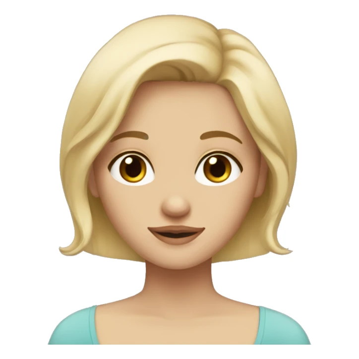 Blonde haired girl with brown eyes and fair skin sticker