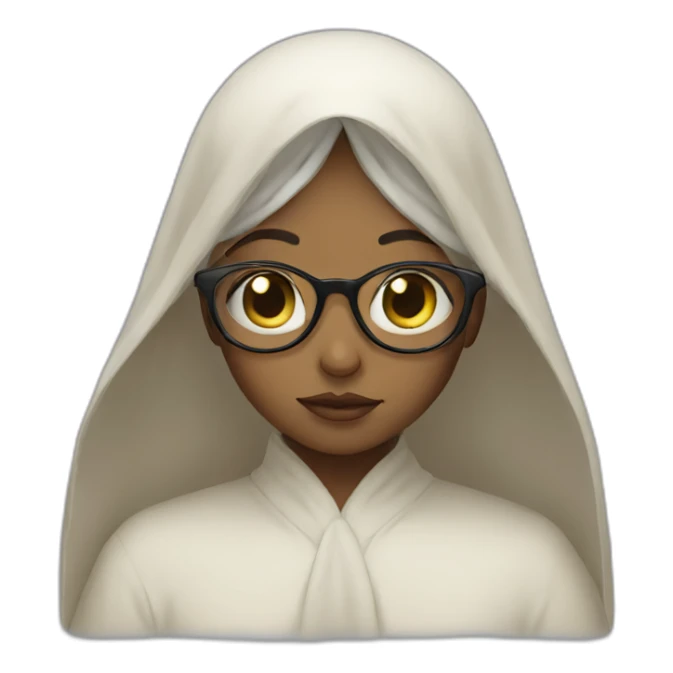 veiled girl with glasses praying sticker