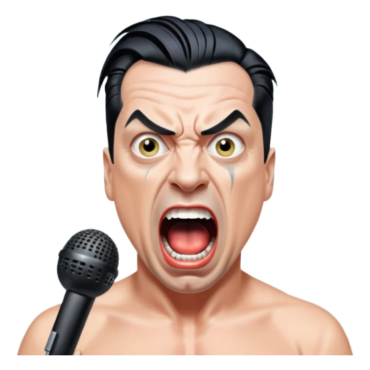 till lindemann, metal musician, screaming with mirophone sticker