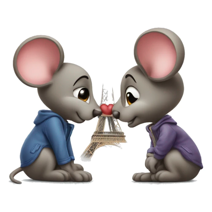 two mouses kissing at the effiel tower sticker