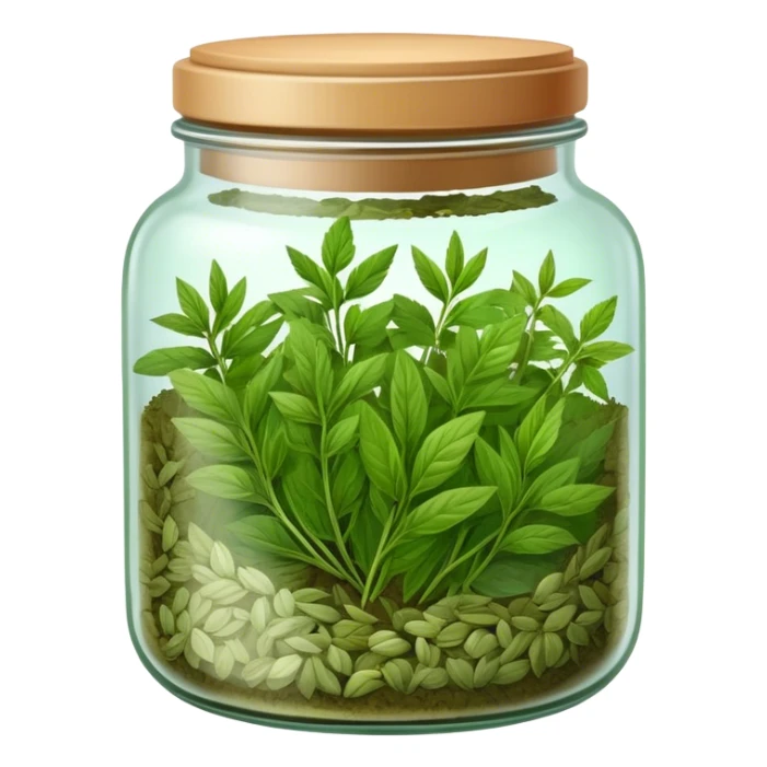 jar of green dried mixed herbs for cooking sticker