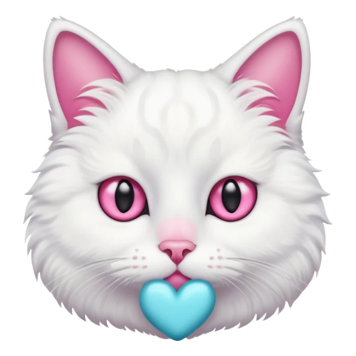 gatito blanco con ojos de enamorado sticker