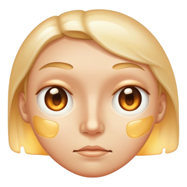 face with excessive oily shiny skin, unhealthy glow, greasy sticker